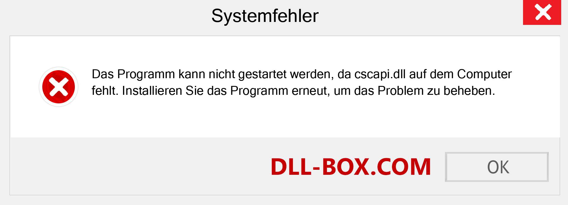 cscapi.dll-Datei fehlt?. Download für Windows 7, 8, 10 - Fix cscapi dll Missing Error unter Windows, Fotos, Bildern