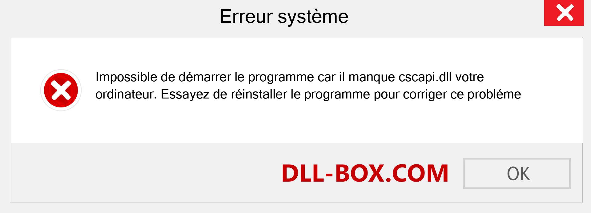 Le fichier cscapi.dll est manquant ?. Télécharger pour Windows 7, 8, 10 - Correction de l'erreur manquante cscapi dll sur Windows, photos, images